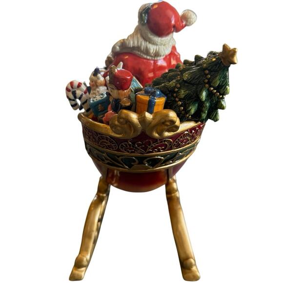 Vintage Santa and Toys in Sled Porcelain Figurine Home Interiors Christmas - Picture 4 of 7